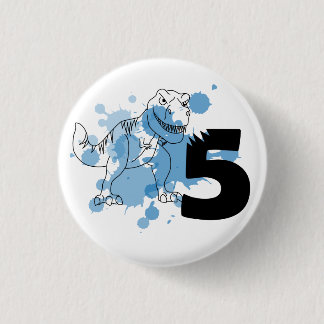 Dino 5th Birthday Pin Ronde Button 3,2 Cm