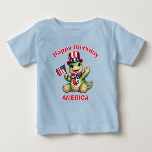Dino (6b) Patriottisch Kinder T-Shirt (Voorkant)