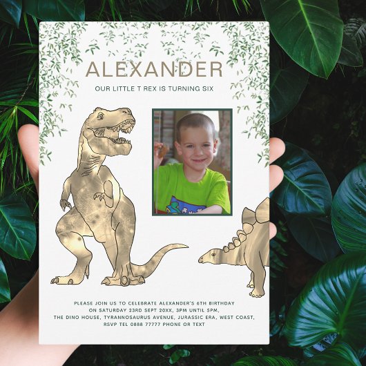 Dino 6de Verjaardagsfeestje Kaart