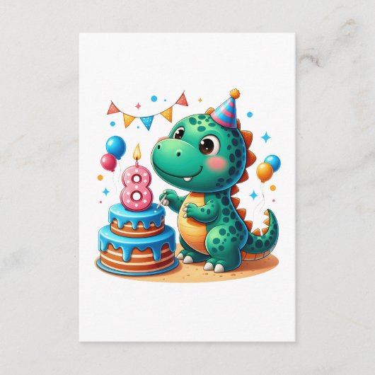 Dino 8e verjaardag informatiekaartje (Voorkant)