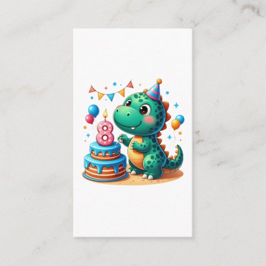 Dino 8e verjaardag informatiekaartje (Voorkant)