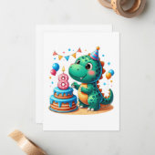 Dino 8e verjaardag notitiekaartje (Voorkant / Achterkant in situ)