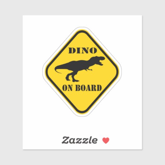 Dino aan boord van de sticker (Vel)