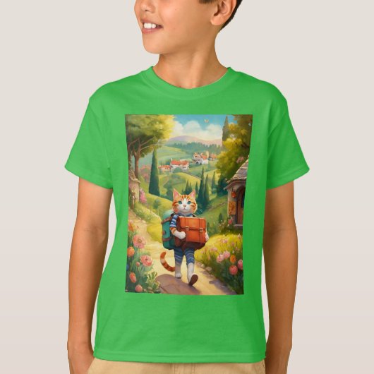 Dino Adventure Green T-shirt voor jongens: een sti (Voorkant)