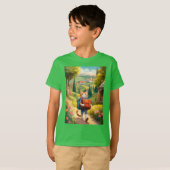 Dino Adventure Green T-shirt voor jongens: een sti (Voorkant volledig)
