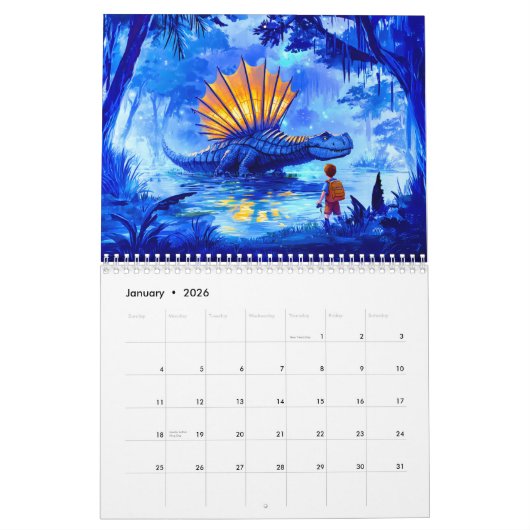 Dino Adventures – A Boy’s Prehistoric Journey Kalender (Jan 2026)