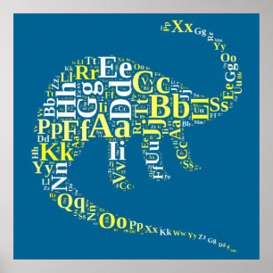 Dino-alfabet Poster