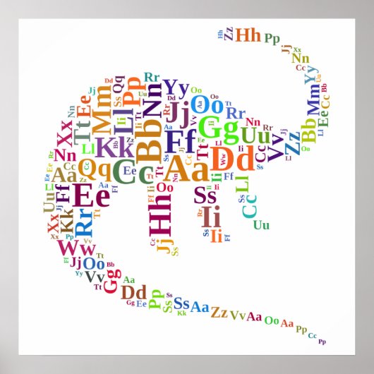 Dino-alfabet Poster (Voorkant)
