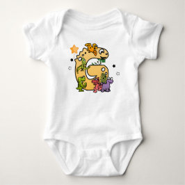 Dino-alfabet voor baby's met een naam die begint m romper