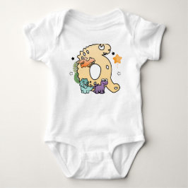 Dino-alfabet voor baby's met een naam die begint m romper