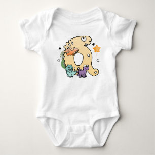 Dino-alfabet voor baby's met een naam die begint m romper