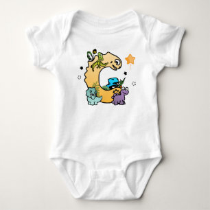 Dino-alfabet voor baby's met een naam die begint m romper