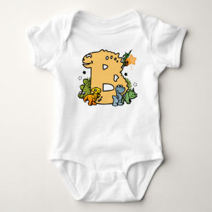 Dino-alfabet voor baby's met een naam die begint m romper
