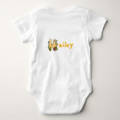 Dino alfabet voor baby's met naam beginnend met H Romper (Achterkant)