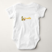 Dino alfabet voor baby's met naam beginnend met L Romper (Achterkant)