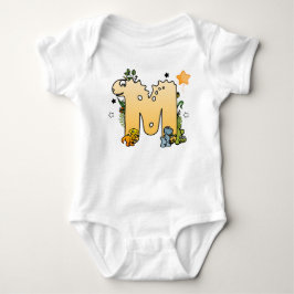 Dino-alfabet voor baby's wiens naam begint met M Romper