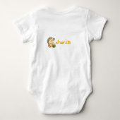 Dino Alphabet voor baby's met naam beginnend met E Romper (Achterkant)