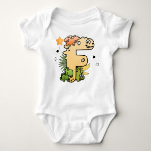 Dino Alphabet voor baby's met naam beginnend met F Romper