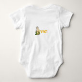 Dino Alphabet voor baby's met naam Beginnend met I Romper (Achterkant)