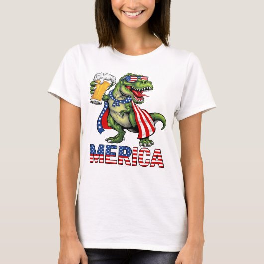 Dino 'America vierde juli Fun T-shirt (Voorkant)