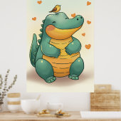 Dino and Little Bird Poster (Keuken)