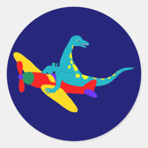 Dino Aviator Ronde Sticker