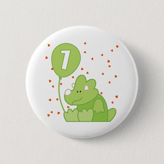 Dino Baby 1ste verjaardag Ronde Button 5,7 Cm (Voorkant)