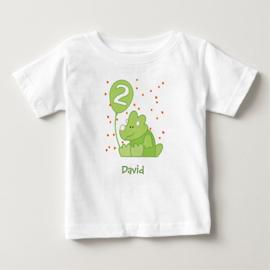 Dino Baby 2e verjaardag Baby T-Shirt (Voorkant)