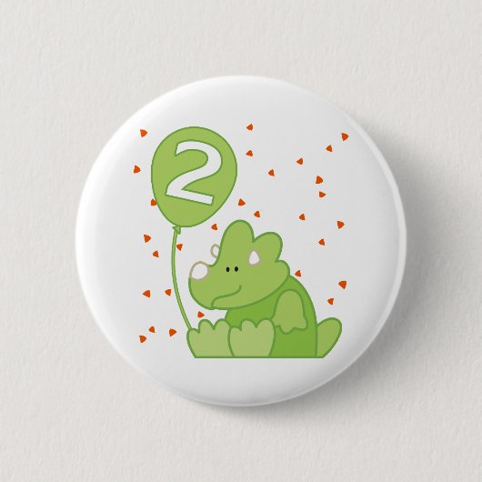 Dino Baby 2e verjaardag Ronde Button 5,7 Cm (Voorkant)