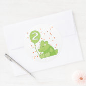 Dino Baby 2e verjaardag Ronde Sticker (Envelop)