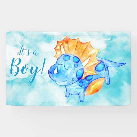 Dino Baby Boy Shower Banner (Horizontaal)