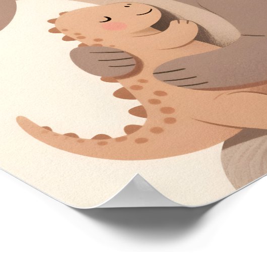 Dino baby en moeder Boho Dino serie Poster (Hoek)
