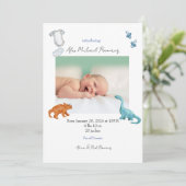 Dino baby geboorte aankondiging (Staand voorkant)