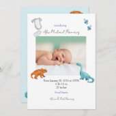 Dino baby geboorte aankondiging (Voorkant / Achterkant)