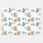 DINO BABY IN DE WOLKEN INPAKPAPIER VEL (Voorkant)