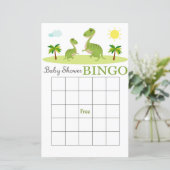 Dino baby shower bingo card, Dinosaur bingo card (Staand voorkant)