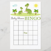 Dino baby shower bingo card, Dinosaur bingo card (Voorkant)