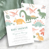 Dino Baby shower Invitation Kaart
