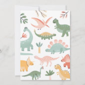 Dino Baby shower Invitation Kaart (Achterkant)