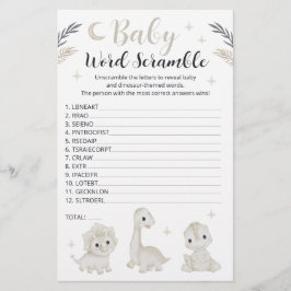 Dino baby shower spel Baby Woord Ontscrallenkaart