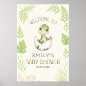 Dino Baby Shower Welkom Bord Poster (Voorkant)