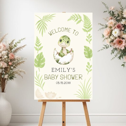 Dino Baby Shower Welkom Bord Poster