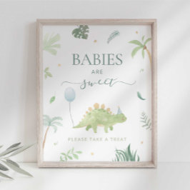 Dino-babys zijn lief, neem een traktatie bord poster