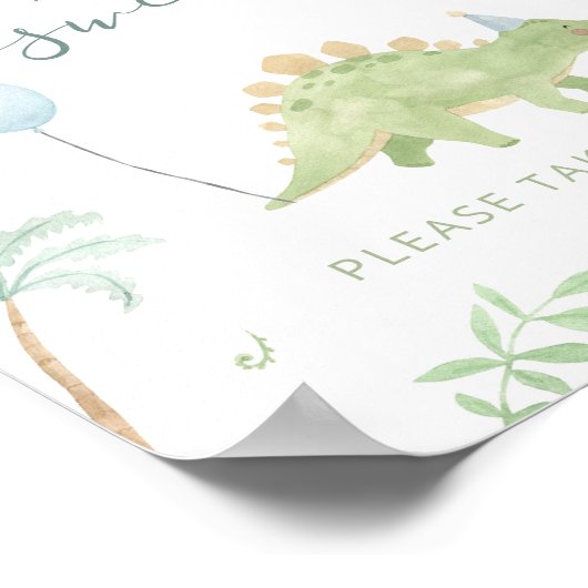 Dino baby's zijn zoet, neem een traktatieteken poster (Hoek)