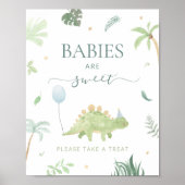Dino baby's zijn zoet, neem een traktatieteken poster (Voorkant)