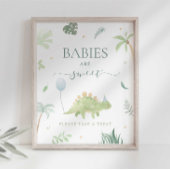 Dino baby's zijn zoet, neem een traktatieteken poster