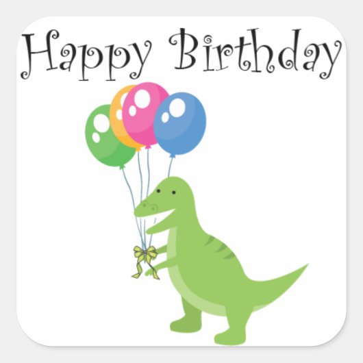 Dino Balloon Sticker (Voorkant)