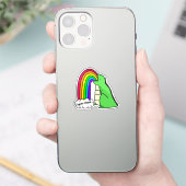 Dino Barfing Rainbows Sticker (Telefoon)