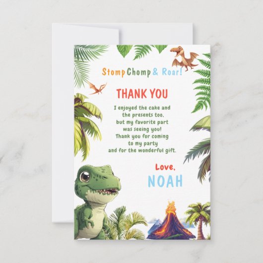 Dino  bedankkaart (Voorkant)