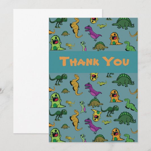 Dino Bedankkaart (Voorkant / Achterkant)